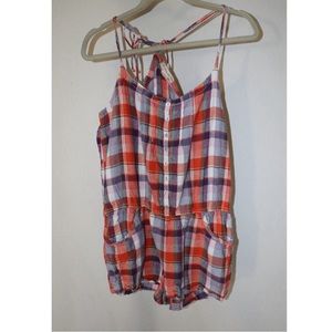 American Eagle Plaid Romper Shorts